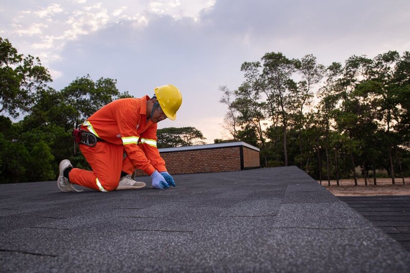 Storm damage roof repair on a residential property in the Main Line area by Ruff Top Roofing